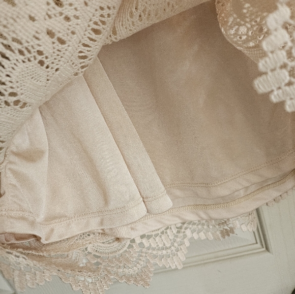 Divided H&M 6 Cream Ivory Lacey Dress Eith Slip Excellent - Picture 5 of 6